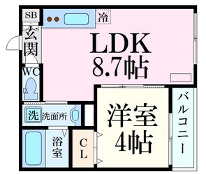 アーデル牛田新町B棟の物件間取画像